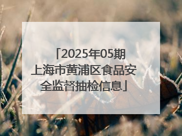 2025年05期上海市黄浦区食品安全监督抽检信息
