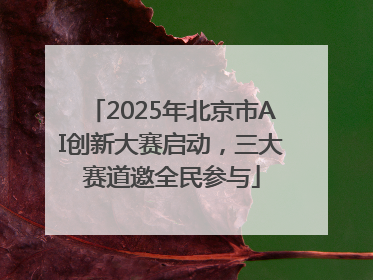 2025年北京市AI创新大赛启动，三大赛道邀全民参与