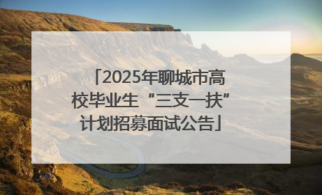 2025年聊城市高校毕业生“三支一扶”计划招募面试公告