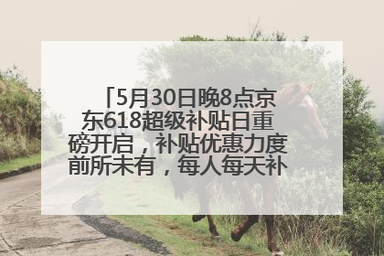 5月30日晚8点京东618超级补贴日重磅开启，补贴优惠力度前所未有，每人每天补贴超6180元！
