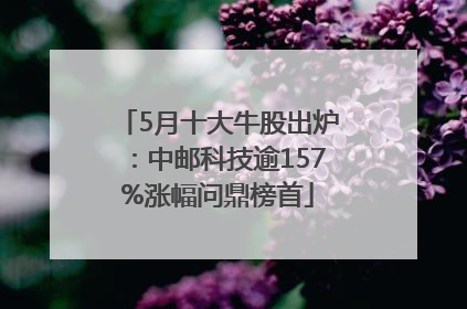 5月十大牛股出炉：中邮科技逾157%涨幅问鼎榜首