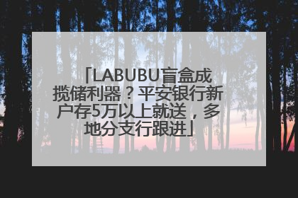 LABUBU盲盒成揽储利器？平安银行新户存5万以上就送，多地分支行跟进