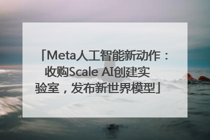 Meta人工智能新动作：收购Scale AI创建实验室，发布新世界模型